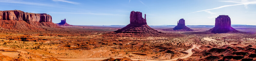 Monument valley under the blue sky