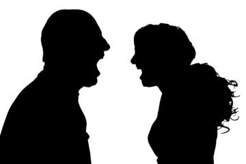 Poster - Vector silhouette of a couple.