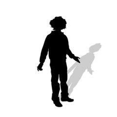 Canvas Print - Vector silhouette of man.