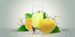 Lemon juice in a glass of citrus.