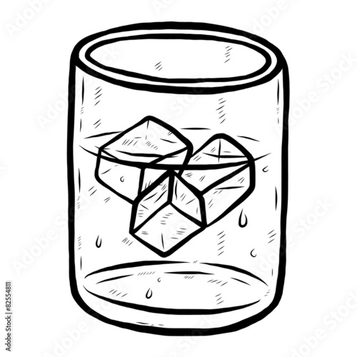 glass of water and some ice Stock Vector | Adobe Stock