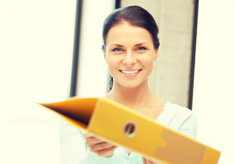 Wall Mural - woman with folder