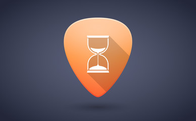 Wall Mural - Orange guitar pick icon with a sand clock