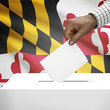 Ballot box with US state flag on background series - Maryland
