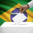 Ballot box with national flag on background series - Brazil