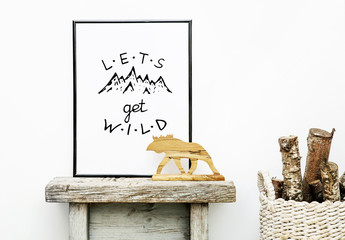 Wall Mural - Hipster scandinavian style room interior. LETS GET WILD