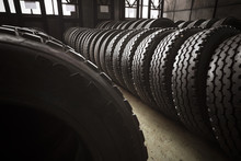  Large Tires Of A Bus Garage
