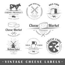 Set Of Vintage Labels Cheese