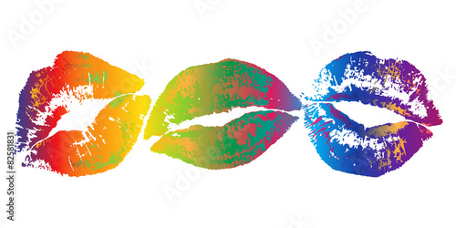 Naklejka dekoracyjna Lipstick kiss print