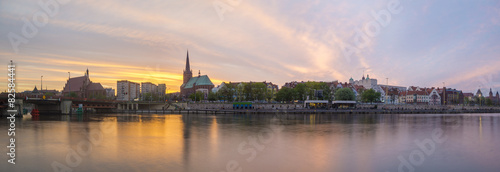 Obraz w ramie Night panorama of Old Town in Szczecin (Stettin) City