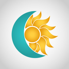 Wall Mural - Sun and Moon logo. Abstract vector illustration