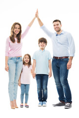 Wall Mural - Family forming shape of home