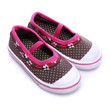 Baby girl brown sneakers in dots and flowers