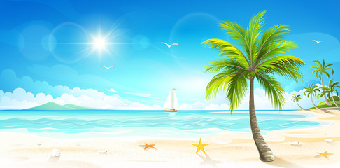 Tropical beach. Vector