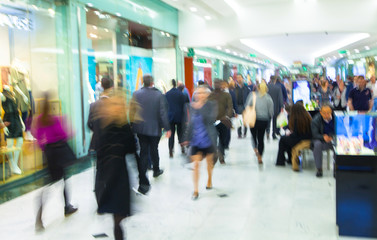 Canvas Print - LONDON, UK - MARCH 31, 2015: People blur. 