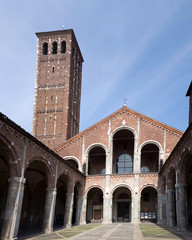 Canvas Print - Basilica of Sant'Ambrogio in Milan, Italy