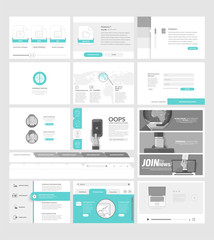 Wall Mural - website template elements for business with icons and banners