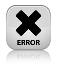 Wall Mural - Error (cancel icon) white square button