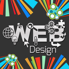 Wall Mural - Web Design Dark Colorful Elements Square 