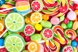 Colorful lollipops and candy