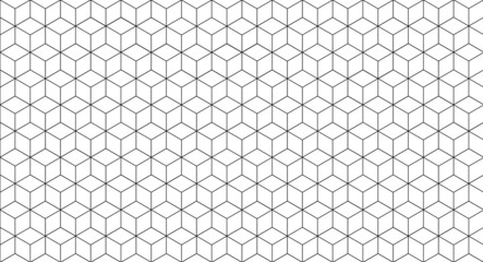 Cube seamless pattern, geometric line design, cube texture