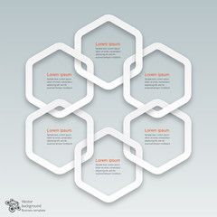 Wall Mural - Infographics Vector Background #Hexagon