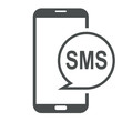 Icono smartphone SMS gris