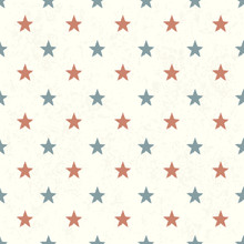 Red And Blue Stars On Textured Background. Seamless Pattern.