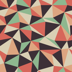 Aufkleber - Abstract Triangle Seamless Pattern in Retro Colors
