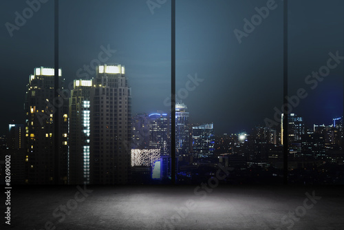 Fotografia, Obraz City Night Background Inside Office Building