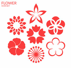 Canvas Print - Flower. Icon set