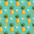 Geometric Pineapple Background - Seamless Pattern in vector
