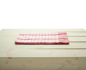 Wall Mural - Tablecloth or towel over the wooden table