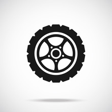 Tire Icon. Black Vector Icon.