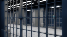 3d Interior Jail And Iron Bars