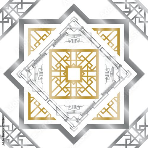 Board z aluminiowym obramowaniem Art deco streszczenie tło