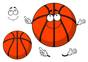 Wall Mural - Smiling cartoon basketball ball with a cute grin