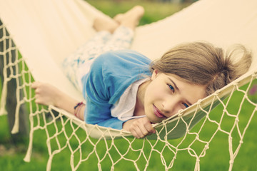 Wall Mural - Girl in the hammock