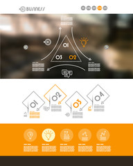 Wall Mural - orange website template with triangle