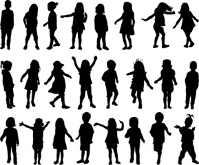 Sticker - children silhouettes