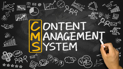 Wall Mural - cms concept: content management system