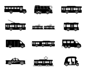 Poster - Vector icons. Public transport.