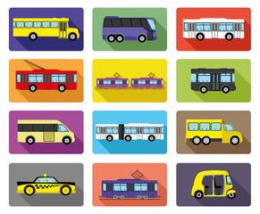 Wall Mural - Vector icons. Public transport.