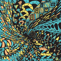 Wall Mural - Abstract doodle background. Zentagle. Spiral.