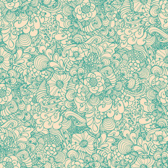  Doodle floral abstract background