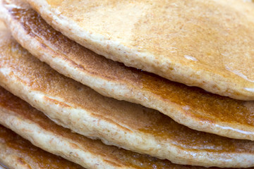 Stack of whole grain pancakes