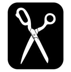 Canvas Print - Icon of opening tailors scissors