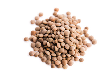 Wall Mural - Lentils Isolated on White Background