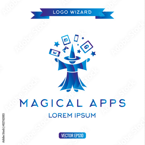 Logo Magician Manages Gadgets Electronic Equipment Icon Vector Buy This Stock Vector And Explore Similar Vectors At Adobe Stock Adobe Stock