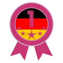 Pink Number 1 With Five Stars And The German Flag 
